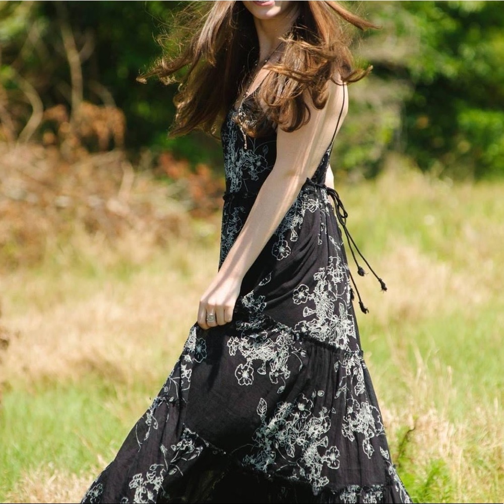 Free People Black Floral Maxi Dress